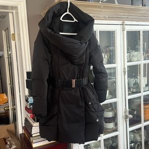 NOIZE OUTERWEAR Black Asymmetrical Collar Coat, S